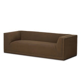 An inviting take on the classic tuxedo sofa, made for modern living. Celebrating mitered corners, for precision at every angle, and a layered, upholstered frame for a sharp, architectural look, the sofa rests on a wood plinth base. Tailored in the United States with thick pocket-seam cushions for unexpected comfort. Amethyst Home provides interior design, new home construction design consulting, vintage area rugs, and lighting in the Charlotte metro area.