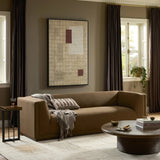 An inviting take on the classic tuxedo sofa, made for modern living. Celebrating mitered corners, for precision at every angle, and a layered, upholstered frame for a sharp, architectural look, the sofa rests on a wood plinth base. Tailored in the United States with thick pocket-seam cushions for unexpected comfort. Amethyst Home provides interior design, new home construction design consulting, vintage area rugs, and lighting in the Kansas City metro area.