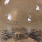 A sphere-shaped base of amber cast glass supports slim, black-finished iron piping and a tray-style tabletop that's perfectly sized to keep your favorite book or nightcap within reach Amethyst Home provides interior design, new home construction design consulting, vintage area rugs, and lighting in the Monterey metro area.