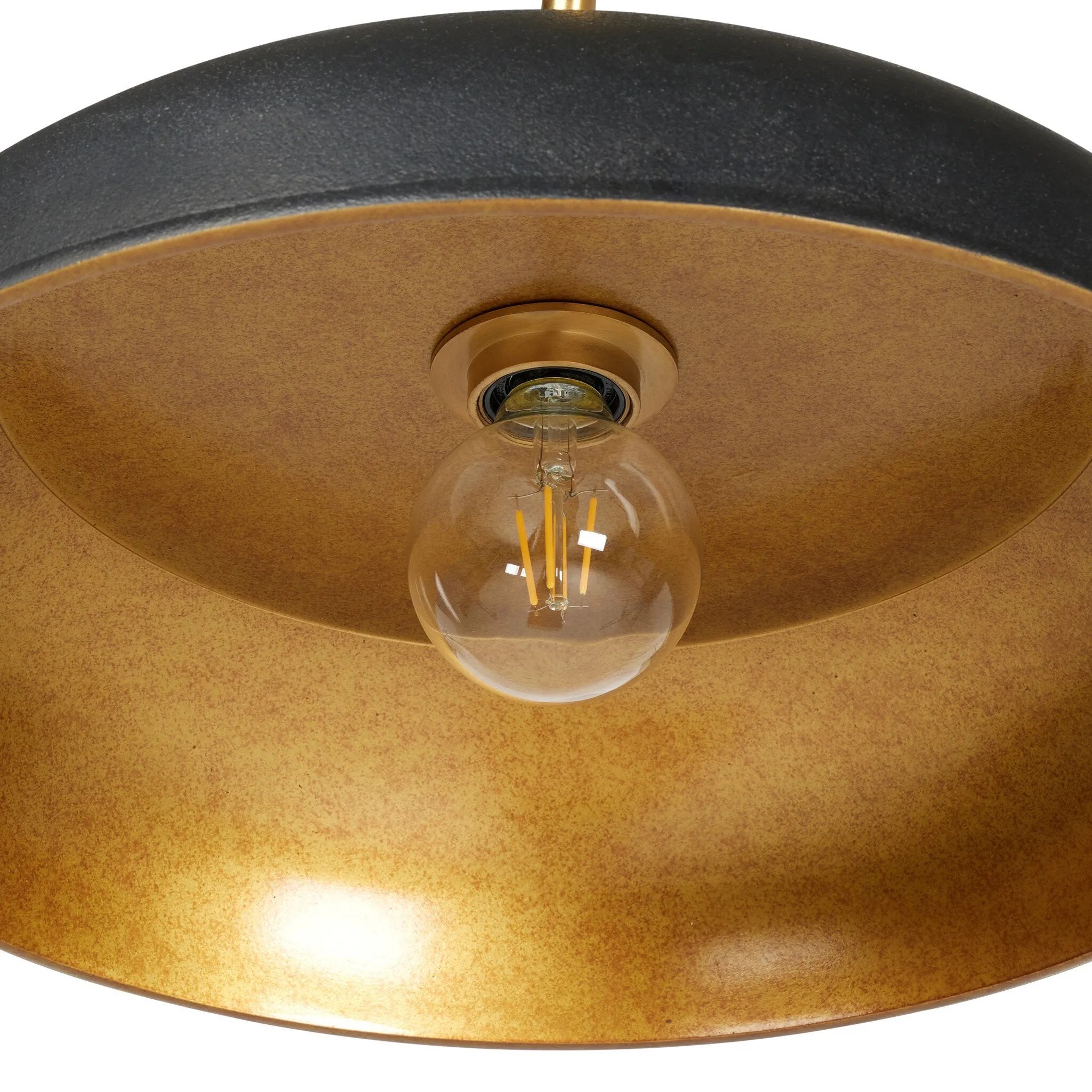 Featuring Walton Black Aluminum Enamel Pendant by Four Hands at Amethyst Home. Low-profile pendant light with wide cast aluminum shade in a black textured finish. Gold leaf interior reflects to emit a warm, inviting glow that meets vintage inspiration and modern simplicity.
Overall Dimensions: 18.0" L x 18.0 " W x 8.25" H
Collection: DaneColors: Black Alumi. Amethyst Home provides interior design, new home construction design consulting, vintage area rugs, and lighting in the Calabasas metro area.