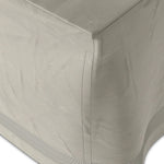 Outdoor furniture protection for all seasons. It's recommended to keep the bottom from touching the ground, and if the cover is taller than the furniture piece, add a pillow or object underneath to help ventilate. Storage bag included. Amethyst Home provides interior design, new home construction design consulting, vintage area rugs, and lighting in the Des Moines metro area.