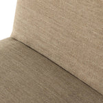 Featuring Wilmington Alcala Fawn Dining Chair by Four Hands at Amethyst Home. An Amethyst fave -- the Wilmington dining chair has a gorgeous coffee colored textile paired with medium toned wood and interesting leather buckles on the back -- we tied in the gold buckles with the gold chandelier above!  Inspired by the folded pillow form, the seat and back c. Amethyst Home provides interior design, new home construction design consulting, vintage area rugs, and lighting in the Los Angeles metro area.