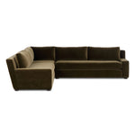 Featuring Yelena Surrey Olive 3-Piece Sectional by Four Hands at Amethyst Home. Add a hint of modern to your space with the streamlined silhouette and dramatic side profile of this track arm sectional. Designed with subtle tapering seen from the side and inviting bench-style seating. Crafted with extra plush foam cushions and S-spring suspension.Overall Dim. Amethyst Home provides interior design, new home construction design consulting, vintage area rugs, and lighting in the Charlotte metro area.