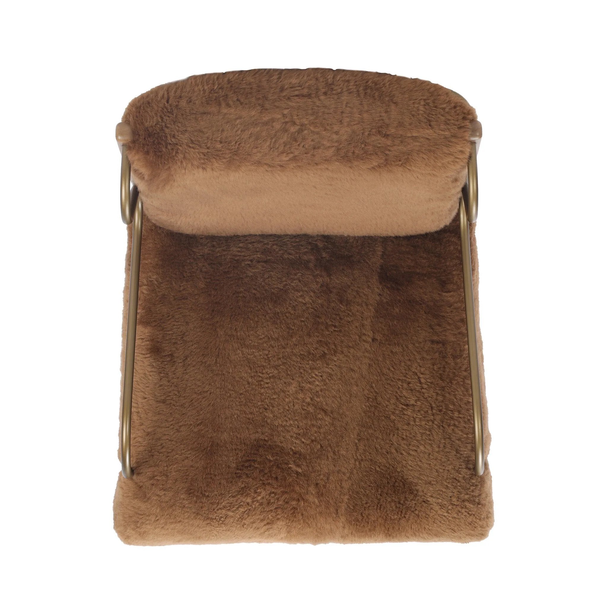 Bring the soul of a vintage find to your living room with this artfully updated accent chair. Solid ash legs and swooping iron arms give it a curated look, while a plush seat ensure comfort. Wrapped in cozy shearling to make any room feel instantly inviting. Amethyst Home provides interior design, new home construction design consulting, vintage area rugs, and lighting in the Calabasas metro area.