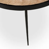 Smoky brown glass-topped table with slim, tapered matte black metal frames for a sleek, modern look. Part of a nesting set, can be used alone or paired with its smaller counterpart.Collection: Marlo Amethyst Home provides interior design, new home construction design consulting, vintage area rugs, and lighting in the Miami metro area.