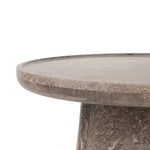 Featuring Zane Warm Grey Marble End Table by Four Hands at Amethyst Home. Ground your living space with a rounded end table of grey-finished marble. With thoughtful design touches like bullnose edging and a tray-style top, this table's detailing crafts an elevated artisan look that's sure to spark conversation. Overall Dimensions: 24.50"w x 24.50"d x 18.00. Amethyst Home provides interior design, new home construction design consulting, vintage area rugs, and lighting in the Washington metro area.