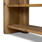 Thick, curvy and rounded sides give this bookcase its playful character inspired by soft Brutalism. Made from light, solid oak, substantial shelving provides generous space for books, photos and keepsakes Amethyst Home provides interior design, new home construction design consulting, vintage area rugs, and lighting in the Seattle metro area.