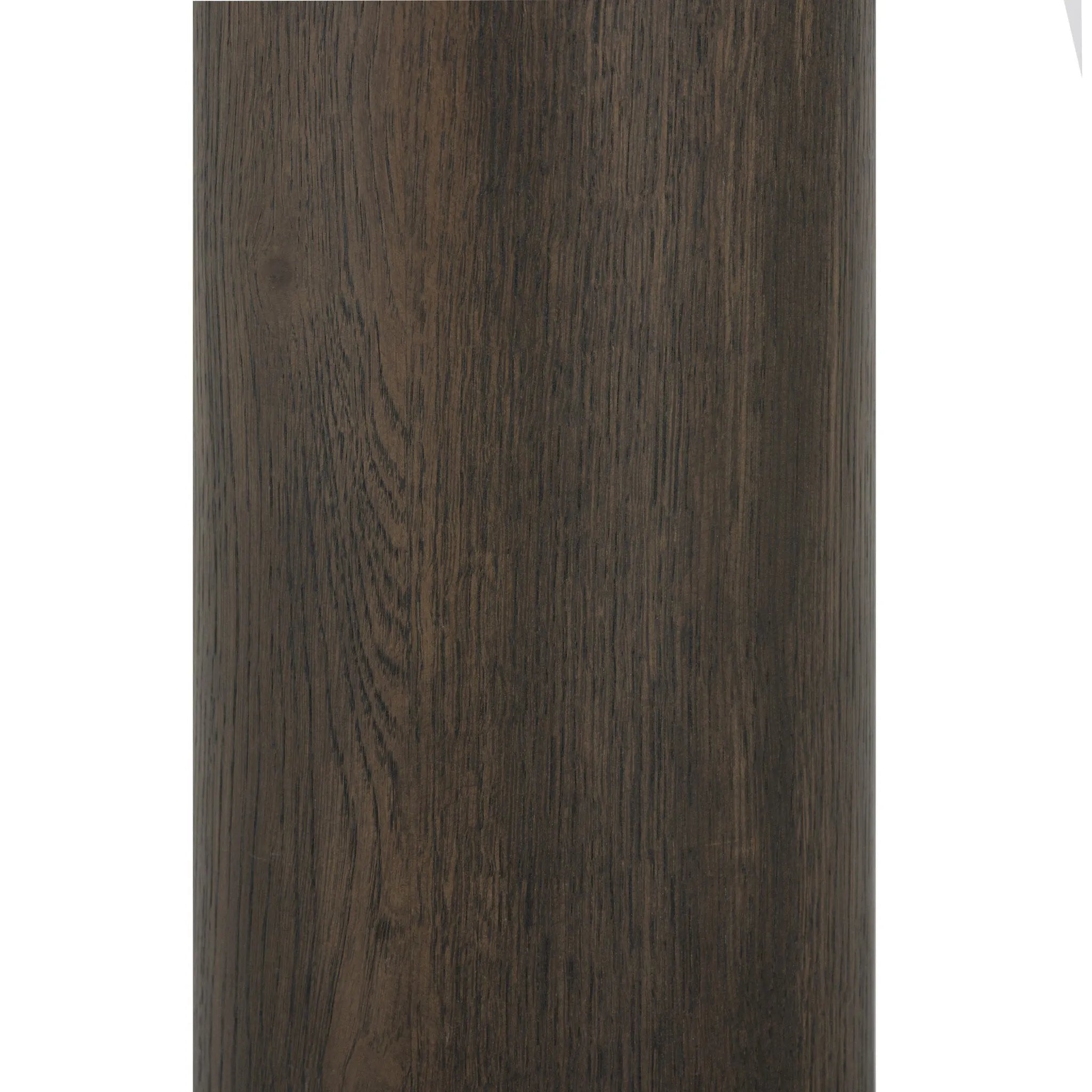 Shape and material share the spotlight in this pedestal-style end table of solid grey oak Amethyst Home provides interior design, new home construction design consulting, vintage area rugs, and lighting in the Boston metro area.