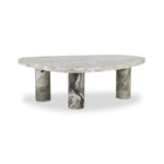 Shape and material share the spotlight in this large, tripod-style onyx coffee table. Turned, pillar legs and dramatic natural veining offer a look of movement. Option to pair with smaller matching table for a nested look Amethyst Home provides interior design, new home construction design consulting, vintage area rugs, and lighting in the Nashville metro area.
