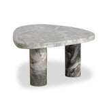 Shape and material share the spotlight in this large, tripod-style onyx coffee table. Turned, pillar legs and dramatic natural veining offer a look of movement. Option to pair with smaller matching table for a nested look Amethyst Home provides interior design, new home construction design consulting, vintage area rugs, and lighting in the Scottsdale metro area.