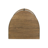 Modern with hints of heritage and Art Deco, crafted of warm, spiced oak. A flexible layering piece that can be styled just about anywhere — as a nightstand or in the entryway or hallway, its slight scale and demilune shape are great for smaller spaces, as its flat back can be styled right up against the wall. Amethyst Home provides interior design, new home construction design consulting, vintage area rugs, and lighting in the Miami metro area.
