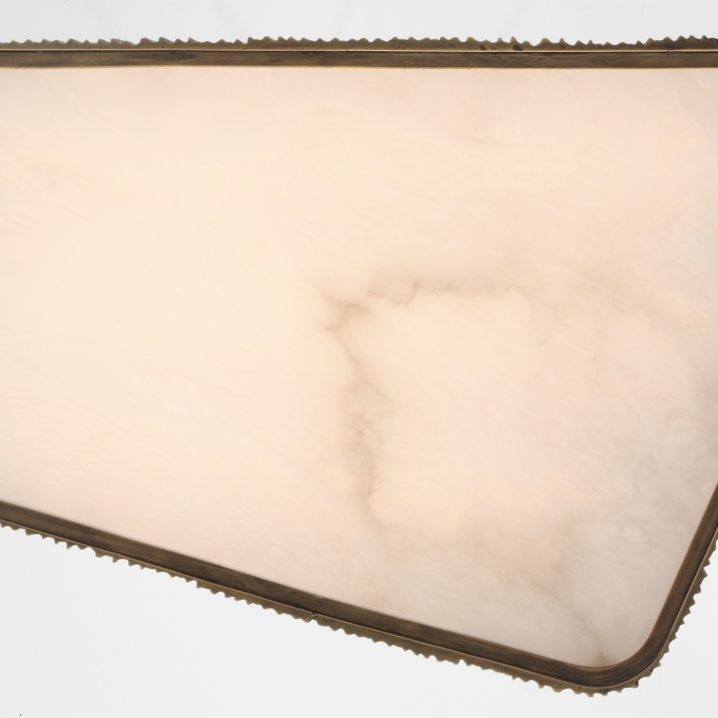 Featuring Fumar 21" Asymmetrical Flush Mount Ridged Tombac by Visual Comfort at Amethyst Home. Fumar 21" Asymmetrical Flush Mount in Ridged Tombac with Alabaster
Overall Dimensions: 21" L x 21" W x 4.5" H
Weight : 24 lbs.. Amethyst Home provides interior design, new construction, custom furniture, and area rugs in the Nashville metro area