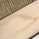 Featuring Fumar 21" Asymmetrical Flush Mount Ridged Tombac by Visual Comfort at Amethyst Home. Fumar 21" Asymmetrical Flush Mount in Ridged Tombac with Alabaster
Overall Dimensions: 21" L x 21" W x 4.5" H
Weight : 24 lbs.. Amethyst Home provides interior design, new construction, custom furniture, and area rugs in the Park City metro area