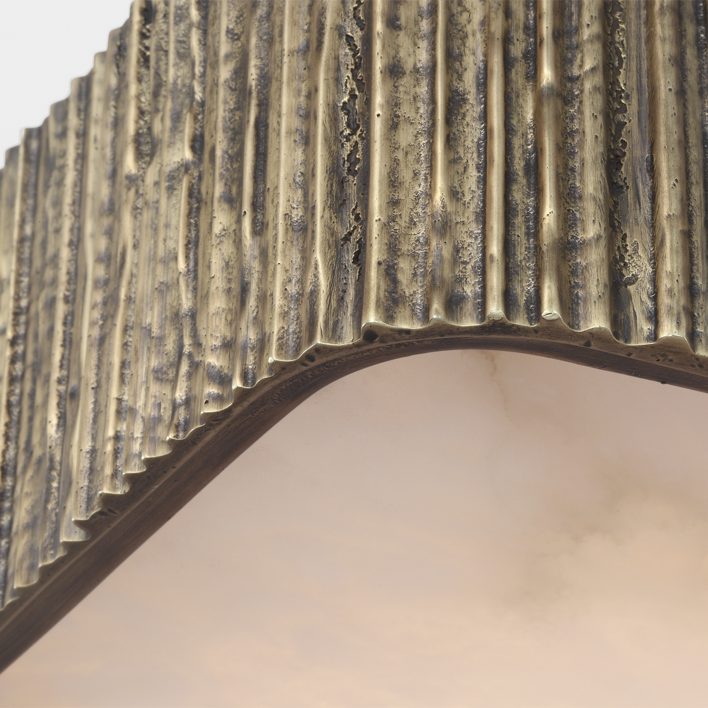 Featuring Fumar 21" Asymmetrical Flush Mount Ridged Tombac by Visual Comfort at Amethyst Home. Fumar 21" Asymmetrical Flush Mount in Ridged Tombac with Alabaster
Overall Dimensions: 21" L x 21" W x 4.5" H
Weight : 24 lbs.. Amethyst Home provides interior design, new construction, custom furniture, and area rugs in the Tampa metro area