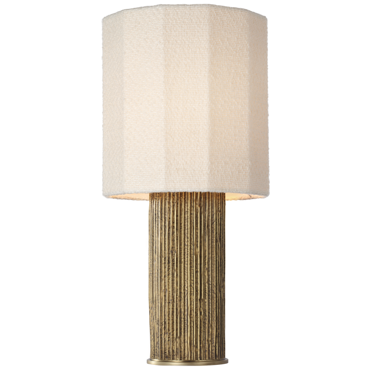 Featuring Fumar 24" Table Lamp Ridged Tombac by Visual Comfort at Amethyst Home. Fumar 24" Table Lamp in Ridged Tombac with Bouclé Shade
Overall Dimensions: 11" L x 11" W x 23.5" HWeight : 14 lbs.. Amethyst Home provides interior design, new construction, custom furniture, and area rugs in the Scottsdale metro area
