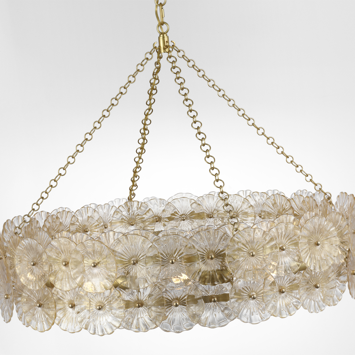 Featuring Gianna 36" Ring Chandelier Hand-Rubbed Antique Brass by Visual Comfort at Amethyst Home. Gianna 36" Ring Chandelier in Gild with Clear Glass
Overall Dimensions: 35.75" L x 35.75" W x 24.5" H Weight: 41 lbs.. Amethyst Home provides interior design, new construction, custom furniture, and area rugs in the Alpharetta metro area