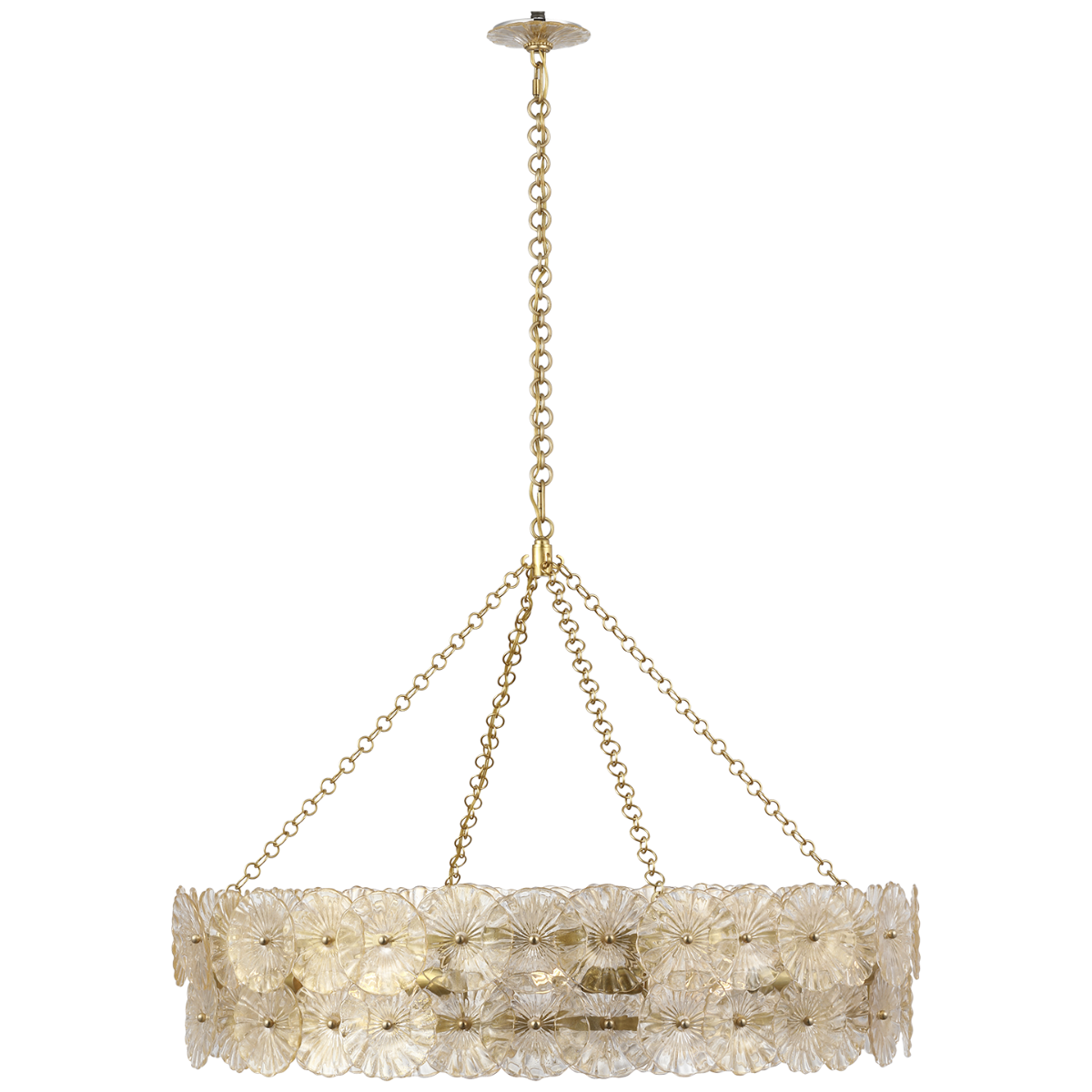 Featuring Gianna 36" Ring Chandelier Hand-Rubbed Antique Brass by Visual Comfort at Amethyst Home. Gianna 36" Ring Chandelier in Gild with Clear Glass
Overall Dimensions: 35.75" L x 35.75" W x 24.5" H Weight: 41 lbs.. Amethyst Home provides interior design, new construction, custom furniture, and area rugs in the San Diego metro area