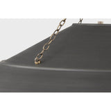 With its exposed metalwork, chain detailing, and unique finish combination, Arcane has an elevated, industrial vibe. The graphite shade feels chic and gives off a warm glow. The Patina Brass hardware, chain, and canopy add a hint of shine that plays wonderfully off the graphite. Amethyst Home provides interior design, new home construction design consulting, vintage area rugs, and lighting in the Boston metro area.