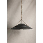 With its exposed metalwork, chain detailing, and unique finish combination, Arcane has an elevated, industrial vibe. The graphite shade feels chic and gives off a warm glow. The Patina Brass hardware, chain, and canopy add a hint of shine that plays wonderfully off the graphite. Amethyst Home provides interior design, new home construction design consulting, vintage area rugs, and lighting in the Tampa metro area.