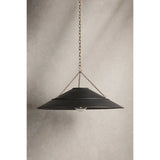 With its exposed metalwork, chain detailing, and unique finish combination, Arcane has an elevated, industrial vibe. The graphite shade feels chic and gives off a warm glow. The Patina Brass hardware, chain, and canopy add a hint of shine that plays wonderfully off the graphite. Amethyst Home provides interior design, new home construction design consulting, vintage area rugs, and lighting in the Tampa metro area.