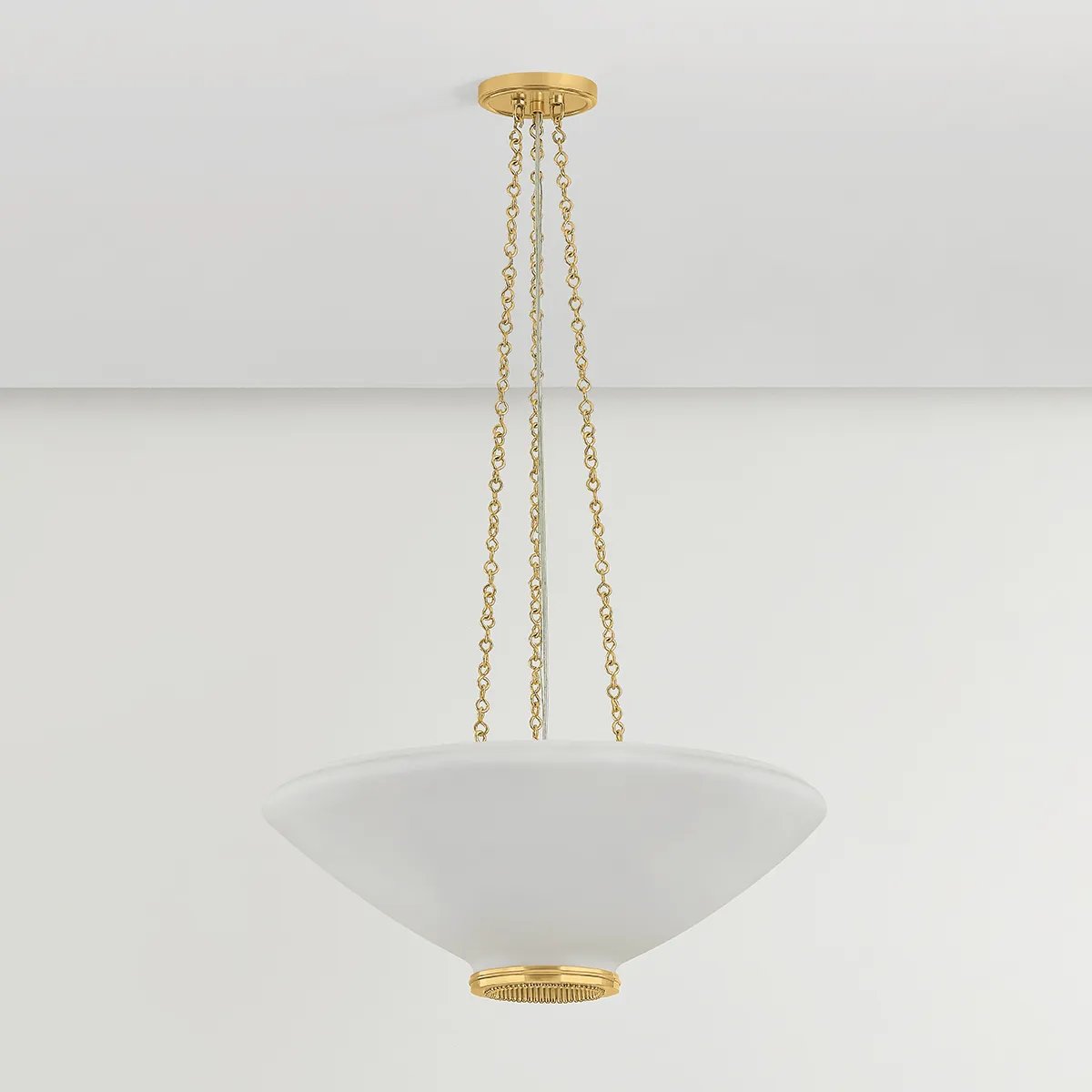 The traditional silhouette of the Awosting pendant receives a fashionable update with jewelry-inspired details. Blown from opal matte glass, the shade’s softened edges evoke a sense of calm, organic beauty. As light passes through the oculus, the lace-like metalwork becomes more noticeable. Amethyst Home provides interior design, new home construction design consulting, vintage area rugs, and lighting in the Kansas City metro area.