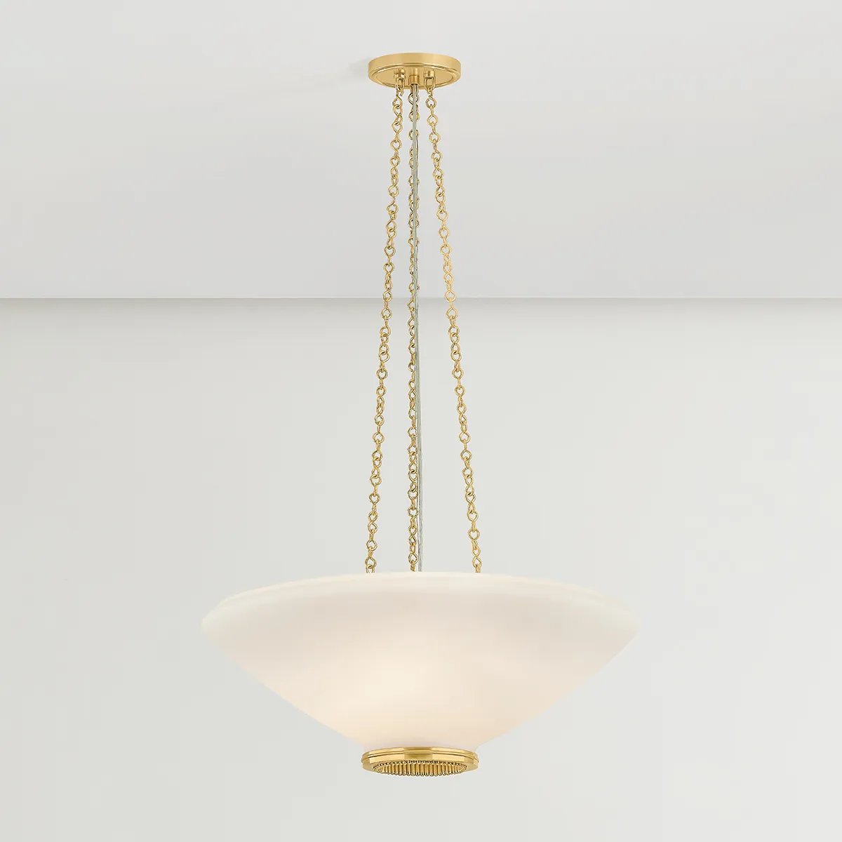 The traditional silhouette of the Awosting pendant receives a fashionable update with jewelry-inspired details. Blown from opal matte glass, the shade’s softened edges evoke a sense of calm, organic beauty. As light passes through the oculus, the lace-like metalwork becomes more noticeable. Amethyst Home provides interior design, new home construction design consulting, vintage area rugs, and lighting in the Laguna Beach metro area.