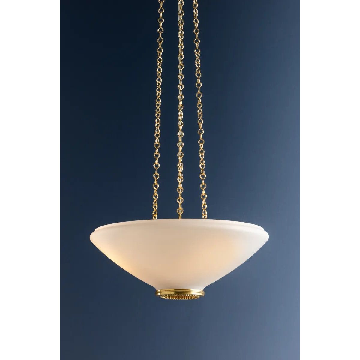 The traditional silhouette of the Awosting pendant receives a fashionable update with jewelry-inspired details. Blown from opal matte glass, the shade’s softened edges evoke a sense of calm, organic beauty. As light passes through the oculus, the lace-like metalwork becomes more noticeable. Amethyst Home provides interior design, new home construction design consulting, vintage area rugs, and lighting in the Newport Beach metro area.