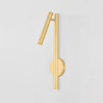 Incorporating CSL’s innovative ‘Whisper’ technology, Circleville cuts a sleek figure in Aged Brass. While it might read as industrial, the elongated tube forms lean towards modernist aesthetics. The articulating shade allows precise control to create a powerful spotlight where needed. Available as a sconce and floor lamp. Amethyst Home provides interior design, new home construction design consulting, vintage area rugs, and lighting in the Charlotte metro area.