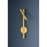 Incorporating CSL’s innovative ‘Whisper’ technology, Circleville cuts a sleek figure in Aged Brass. While it might read as industrial, the elongated tube forms lean towards modernist aesthetics. The articulating shade allows precise control to create a powerful spotlight where needed. Available as a sconce and floor lamp. Amethyst Home provides interior design, new home construction design consulting, vintage area rugs, and lighting in the Des Moines metro area.