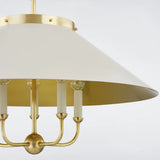 This classic metal shade design feels special with fresh finish combinations and sleek, heritage-inspired details. The contrastiing Aged Brass accents and modern gooseneck arm allow the pendants and sconce an updated, yet classic feel. The tapered shade over a five-light candelabra give the chandelier new traditional appeal. Amethyst Home provides interior design, new home construction design consulting, vintage area rugs, and lighting in the Monterey metro area.