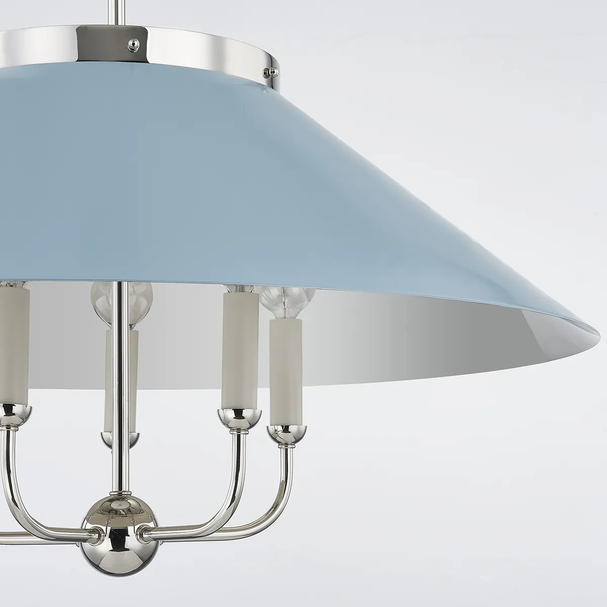 This classic metal shade design feels special with fresh finish combinations and sleek, heritage-inspired details. The contrastiing Aged Brass accents and modern gooseneck arm allow the pendants and sconce an updated, yet classic feel. The tapered shade over a five-light candelabra give the chandelier new traditional appeal. Amethyst Home provides interior design, new home construction design consulting, vintage area rugs, and lighting in the Boston metro area.