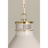 The Highclere family blends industrial and classic elements to create a modern, elevated basic. Etched for added texture, the clear optic glass shade creates a beautiful diffusion of light while the bell-shaped silhouette of the shade is accented by Mark D. Sikes' signature brass screw detailing. Amethyst Home provides interior design, new home construction design consulting, vintage area rugs, and lighting in the Omaha metro area.