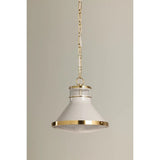 The Highclere family blends industrial and classic elements to create a modern, elevated basic. Etched for added texture, the clear optic glass shade creates a beautiful diffusion of light while the bell-shaped silhouette of the shade is accented by Mark D. Sikes' signature brass screw detailing. Amethyst Home provides interior design, new home construction design consulting, vintage area rugs, and lighting in the Portland metro area.