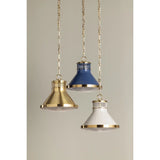 The Highclere family blends industrial and classic elements to create a modern, elevated basic. Etched for added texture, the clear optic glass shade creates a beautiful diffusion of light while the bell-shaped silhouette of the shade is accented by Mark D. Sikes' signature brass screw detailing. Amethyst Home provides interior design, new home construction design consulting, vintage area rugs, and lighting in the Houston metro area.