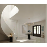 The contrast between the oblong domed shade and the conical base of Hopkinton creates a striking geometric design. Whether this petite lamp is finished in Aged Brass or Distressed Bronze, the on-trend mushroom silhouette adds a dose of personality. Its integrated rechargeable LED light source ensures lasting functionality.  Amethyst Home provides interior design, new home construction design consulting, vintage area rugs, and lighting in the Austin metro area.