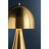 The contrast between the oblong domed shade and the conical base of Hopkinton creates a striking geometric design. Whether this petite lamp is finished in Aged Brass or Distressed Bronze, the on-trend mushroom silhouette adds a dose of personality. Its integrated rechargeable LED light source ensures lasting functionality.  Amethyst Home provides interior design, new home construction design consulting, vintage area rugs, and lighting in the Laguna Beach metro area.
