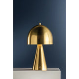 The contrast between the oblong domed shade and the conical base of Hopkinton creates a striking geometric design. Whether this petite lamp is finished in Aged Brass or Distressed Bronze, the on-trend mushroom silhouette adds a dose of personality. Its integrated rechargeable LED light source ensures lasting functionality.  Amethyst Home provides interior design, new home construction design consulting, vintage area rugs, and lighting in the Tampa metro area.