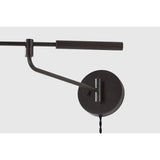 Tailored task lighting, this portable, functional swing arm sconce is also thoughtfully designed and beautiful. The sleek arm features a wooden handle on one end and an adjustable metal shade in Patina Brass or Bronze on the other. The twisted black cord detailing at the shade and backplate give Novel a nostalgic feel. Amethyst Home provides interior design, new home construction design consulting, vintage area rugs, and lighting in the Austin metro area.