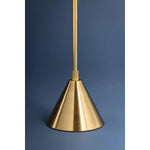 Characterized by clean lines and an all-metal construction, Salma is a modern geometric essential. The compact size of the floor lamp makes it ideal for smaller spaces, while the table lamp provides versatility as a portable light for desks and bedside tables. Both lamps feature a minimal, sleek design with an Aged Brass finish. Amethyst Home provides interior design, new home construction design consulting, vintage area rugs, and lighting in the Nashville metro area.