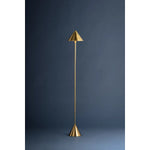 Characterized by clean lines and an all-metal construction, Salma is a modern geometric essential. The compact size of the floor lamp makes it ideal for smaller spaces, while the table lamp provides versatility as a portable light for desks and bedside tables. Both lamps feature a minimal, sleek design with an Aged Brass finish. Amethyst Home provides interior design, new home construction design consulting, vintage area rugs, and lighting in the Scottsdale metro area.