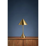 Characterized by clean lines and an all-metal construction, Salma is a modern geometric essential. The compact size of the floor lamp makes it ideal for smaller spaces, while the table lamp provides versatility as a portable light for desks and bedside tables. Both lamps feature a minimal, sleek design with an Aged Brass finish. Amethyst Home provides interior design, new home construction design consulting, vintage area rugs, and lighting in the Miami metro area.