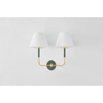 The refined framework and soft, tailored shades of Wedgewood evoke a sense of timeless, European charm. Available with one or two lights, this sconce features a classic shape, mixed finishes, and gently curved metalwork. Amethyst Home provides interior design, new home construction design consulting, vintage area rugs, and lighting in the Washington metro area.