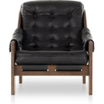 Halston Black Leather Chair  Four Hands