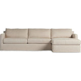 Hampton Evere Creme 2-Piece Right Chaise Slipcover Sectional  Four Hands