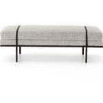 Featuring Harris Knoll Domino Accent Bench by Four Hands at Amethyst Home. Make a chic statement with the Harris Knoll Domino Accent Bench. Decorative straps of black top-grain leather take chaise-style bench seating to the next level. Airy, elongated legs lend a look of lightness for balance.
Overall Dimensions: 60"W x 26"L x 19.25"H
Colors: Gunmetal, Kn.  Amethyst Home provides interior design, new home construction design consulting, vintage area rugs, and lighting in the Washington metro area.