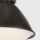 Featuring Hayward Medium Pendant Aged Iron by Visual Comfort at Amethyst Home. Introducing the Hayward Medium Pendant, crafted with aged iron and designed to elevate any space. Its sleek and sophisticated pendant design adds a touch of luxury to your home. Light up your room with this elegant piece, perfect for creating an exclusive, refined ambiance.
Overall Dimensions: 13" L x 13. Amethyst Home provides interior design, new construction, custom furniture, and area rugs in the Portland metro area