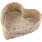 Heart Seagrass Basket, White Indaba Trading