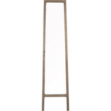 Featuring Hidalgo Mirror by Dovetail at Amethyst Home. With its simplified design, this standing mirror gets back to the basic elements of what gives a mirror a minimalist look. Standing 79” tall and 17” wide with slender legs, its sleek design and narrow stature allow this mirror to fit in smaller spaces or narrow corners of the wall. Constructed with reclaime. Amethyst Home provides interior design, new home construction design consulting, vintage area rugs, and lighting in the Miami metro area.