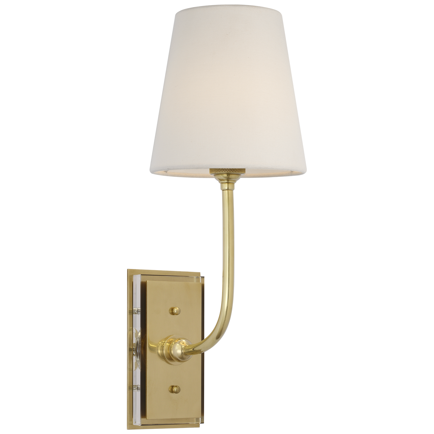 Featuring Hulton 17" Cordless Single Sconce Hand-Rubbed Antique Brass by Visual Comfort at Amethyst Home. Hulton 17" Cordless Single Sconce in Hand-Rubbed Antique Brass with Linen Shade
Overall Dimensions: 6.5" L x 6.5" W x 17.75" H
Weight : 6 lbs.. Amethyst Home provides interior design, new construction, custom furniture, and area rugs in the Boston metro area
