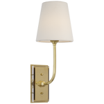 Featuring Hulton 17" Cordless Single Sconce Hand-Rubbed Antique Brass by Visual Comfort at Amethyst Home. Hulton 17" Cordless Single Sconce in Hand-Rubbed Antique Brass with Linen Shade
Overall Dimensions: 6.5" L x 6.5" W x 17.75" H
Weight : 6 lbs.. Amethyst Home provides interior design, new construction, custom furniture, and area rugs in the Boston metro area